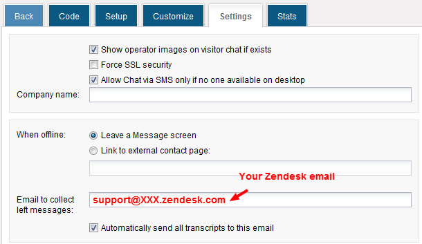 Forward HelpOnClick transcript emails Zendesk help desk